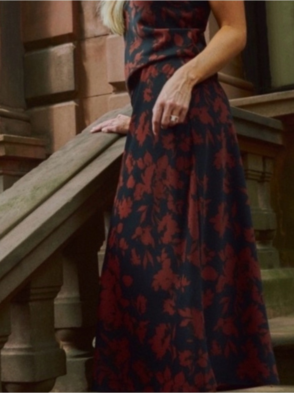 Abercrombie Floral Autumn Midi Skirt